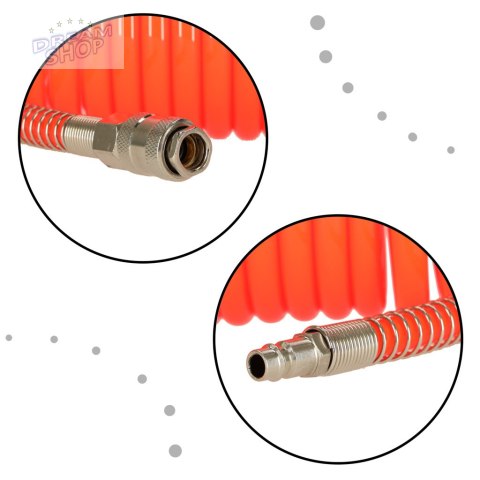 Wąż pneumatyczny spiralny zwijany do kompresora 12mm 15m Wąż pneumatyczny spiralny zwijany do kompresora 12mm 15m