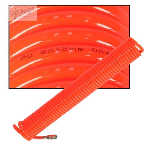 Wąż pneumatyczny spiralny zwijany do kompresora 12mm 15m Wąż pneumatyczny spiralny zwijany do kompresora 12mm 15m