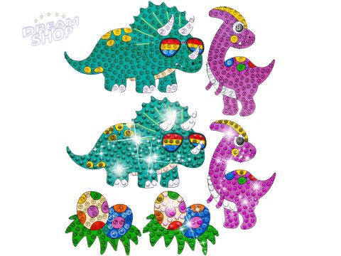 Haft Diamentowy Mozaika Diamentowa Naklejki DINOZAURY Zestaw 18 Naklejek Haft Diamentowy Mozaika Diamentowa Naklejki DINOZAURY Zestaw 18 Naklejek