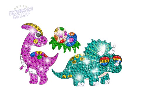 Haft Diamentowy Mozaika Diamentowa Naklejki DINOZAURY Zestaw 18 Naklejek Haft Diamentowy Mozaika Diamentowa Naklejki DINOZAURY Zestaw 18 Naklejek