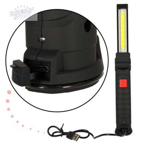 Latarka warsztatowa USB COB magnes akumulator Latarka warsztatowa USB COB magnes akumulator