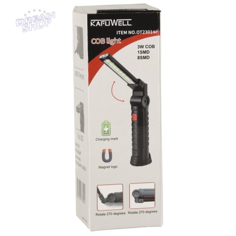Latarka warsztatowa USB COB magnes akumulator Latarka warsztatowa USB COB magnes akumulator