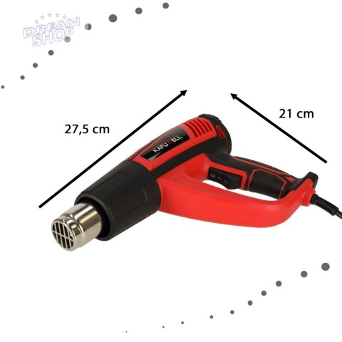 Opalarka elektryczna z regulacja tempratury 0-600 st. C przepływ powietrza 300-500 l/min + 4 wymienne końcówki 1850W Opalarka elektryczna z regulacja tempratury 0-600 st. C przepływ powietrza 300-500 l/min + 4 wymienne końcówki 1850W