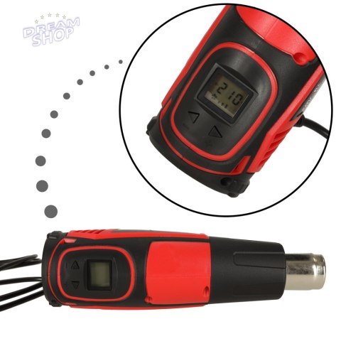 Opalarka elektryczna z regulacja tempratury 0-600 st. C przepływ powietrza 300-500 l/min + 4 wymienne końcówki 1850W Opalarka elektryczna z regulacja tempratury 0-600 st. C przepływ powietrza 300-500 l/min + 4 wymienne końcówki 1850W