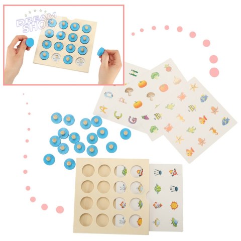 Puzzle drewniane gra planszowa memory + 4 karty Puzzle drewniane gra planszowa memory + 4 karty