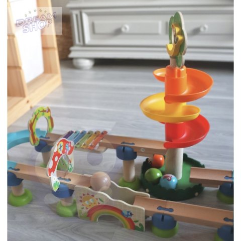 Tooky Toy Drewniany Muzyczny Tor Kulkowy Kulodrom 44 el.