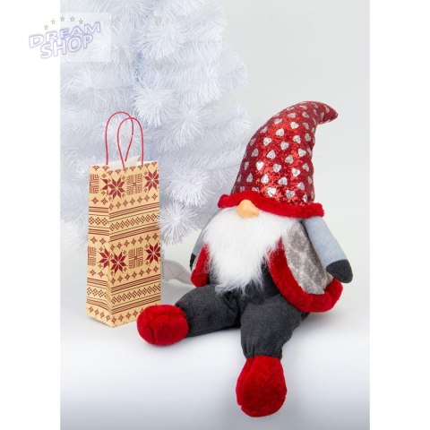 Skrzat gnom mikołaj świąteczny siedzący 92cm