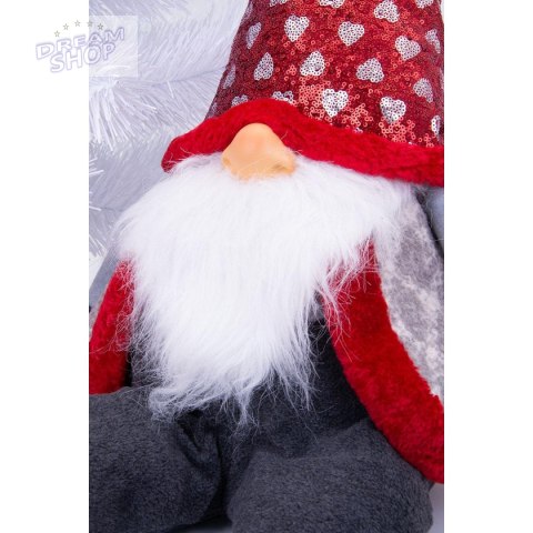 Skrzat gnom mikołaj świąteczny siedzący 92cm