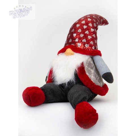 Skrzat gnom mikołaj świąteczny siedzący 92cm