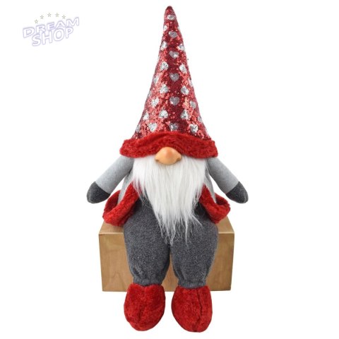 Skrzat gnom mikołaj świąteczny siedzący 92cm