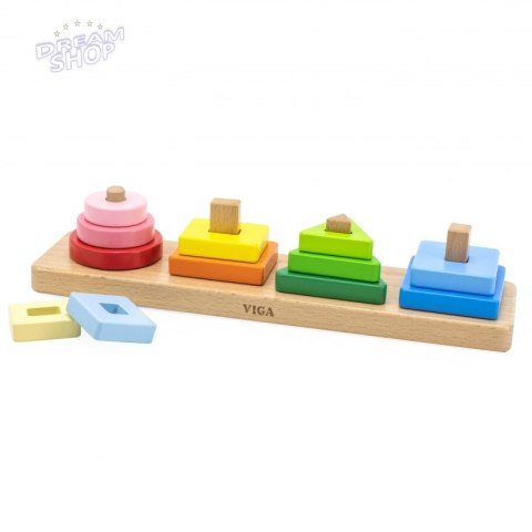 VIGA Drewniany Geometryczny Sorter Układanka VIGA Drewniany Geometryczny Sorter Układanka