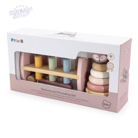 VIGA PolarB Zestaw Drewniana Piramidka + Przebijanka z Młoteczkiem Lisek Montessori VIGA PolarB Zestaw Drewniana Piramidka + Przebijanka z Młoteczkiem Lisek Montessori