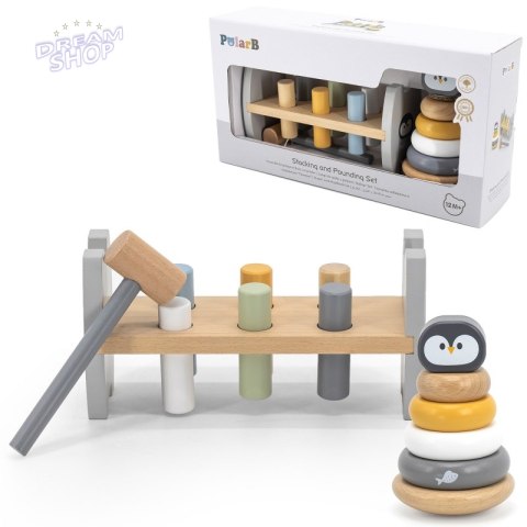 VIGA PolarB Zestaw Drewniana Piramidka + Przebijanka z Młoteczkiem Pingwinek Montessori VIGA PolarB Zestaw Drewniana Piramidka + Przebijanka z Młoteczkiem Pingwinek Montessori