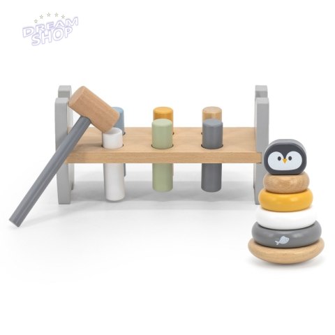 VIGA PolarB Zestaw Drewniana Piramidka + Przebijanka z Młoteczkiem Pingwinek Montessori VIGA PolarB Zestaw Drewniana Piramidka + Przebijanka z Młoteczkiem Pingwinek Montessori