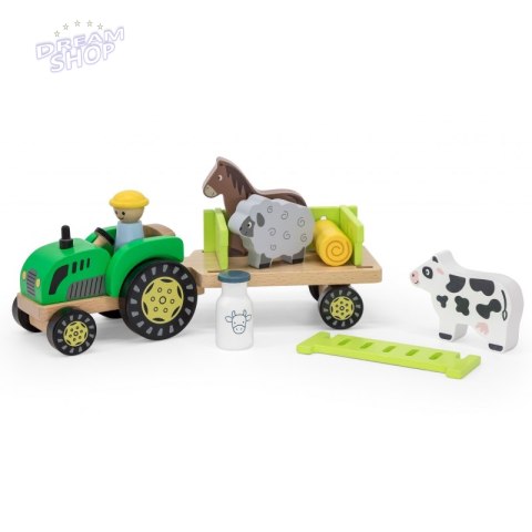 VIGA Traktor Drewniany Zwięrzatka Farma Zagroda VIGA Traktor Drewniany Zwięrzatka Farma Zagroda