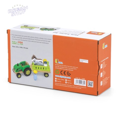 VIGA Traktor Drewniany Zwięrzatka Farma Zagroda VIGA Traktor Drewniany Zwięrzatka Farma Zagroda