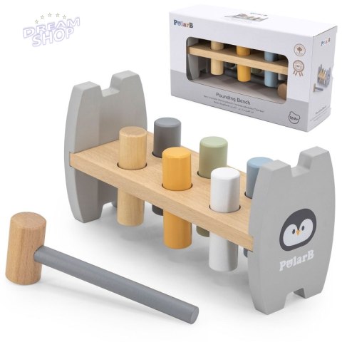 Viga PolarB Drewniana Przebijanka Wbijanka z Młoteczkiem Pingwinek Montessori Viga PolarB Drewniana Przebijanka Wbijanka z Młoteczkiem Pingwinek Montessori