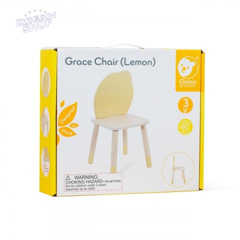 CLASSIC WORLD Pastelowe Krzesełko Grace dla Dzieci 3+ (Lemon) CLASSIC WORLD Pastelowe Krzesełko Grace dla Dzieci 3+ (Lemon)