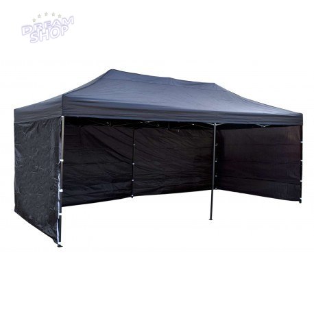 Pawilon handlowy ekspresowy - 3x6 m - 3 ściany - czarny Pawilon handlowy ekspresowy - 3x6 m - 3 ściany - czarny
