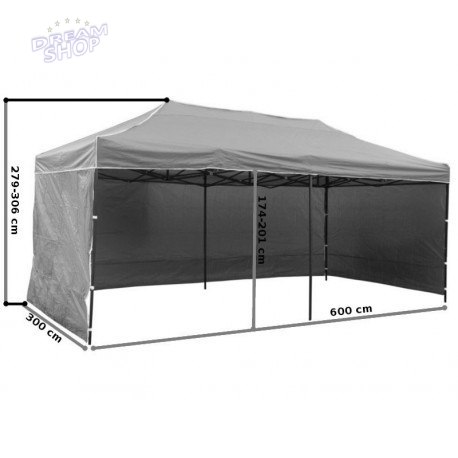 Pawilon handlowy ekspresowy - 3x6 m - 3 ściany - czarny Pawilon handlowy ekspresowy - 3x6 m - 3 ściany - czarny
