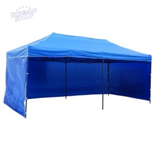 Pawilon handlowy ekspresowy - 3x6 m - 3 ściany - niebieski