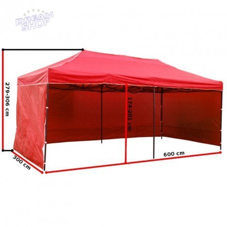 Pawilon handlowy ekspresowy - 3x6 m - 3 ściany - niebieski Pawilon handlowy ekspresowy - 3x6 m - 3 ściany - niebieski