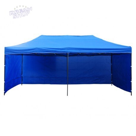 Pawilon handlowy ekspresowy - 3x6 m - 3 ściany - niebieski Pawilon handlowy ekspresowy - 3x6 m - 3 ściany - niebieski