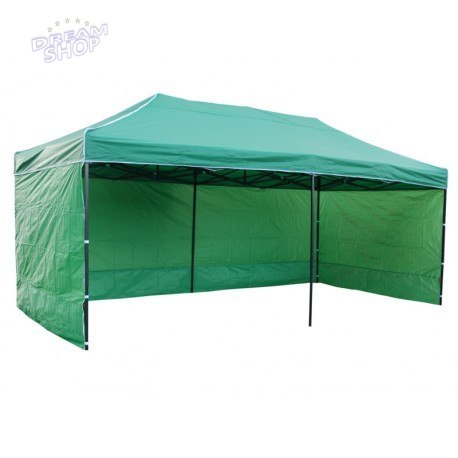 Pawilon handlowy ekspresowy - 3x6 m - 3 ściany - zielony Pawilon handlowy ekspresowy - 3x6 m - 3 ściany - zielony