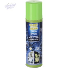 SZTUCZNY ŚNIEG W SPRAYU OZDOBNY NA CHOINKĘ OKNO 150ML ŚWIECĄCY W NOCY