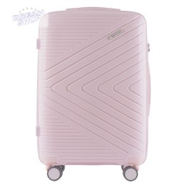 DQ181-05, walizka podróżna Wings M, White Pink POLIPROPYLEN