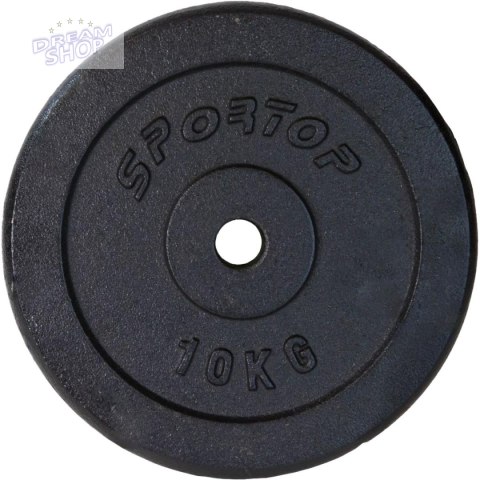OBCIĄŻENIE ŻELIWNE CZARNE 10 KG SPORTOP fi26,5 OBCIĄŻENIE ŻELIWNE CZARNE 10 KG SPORTOP fi26,5