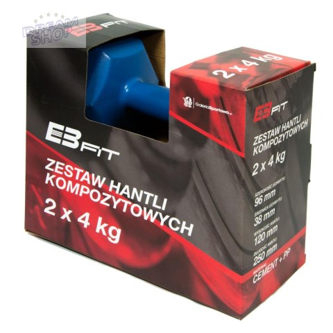 ZESTAW HANTLI KOMPOZYTOWYCH 2x4 KG ENERO FIT
