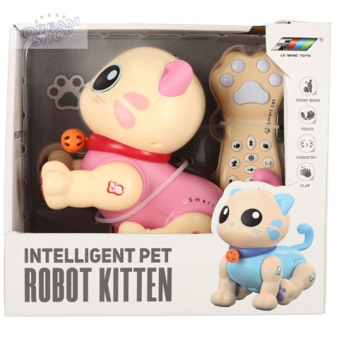 Kot zdalnie sterowany na pilota RC robot skacze śpiewa
