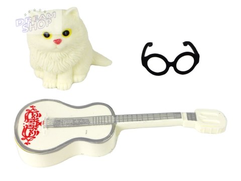 Lalka Dla Dzieci Emily z Gitarą Okulary Długie Blond Włosy Kotek Lalka Dla Dzieci Emily z Gitarą Okulary Długie Blond Włosy Kotek
