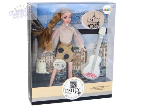 Lalka Dla Dzieci Emily z Gitarą Okulary Długie Blond Włosy Kotek Lalka Dla Dzieci Emily z Gitarą Okulary Długie Blond Włosy Kotek