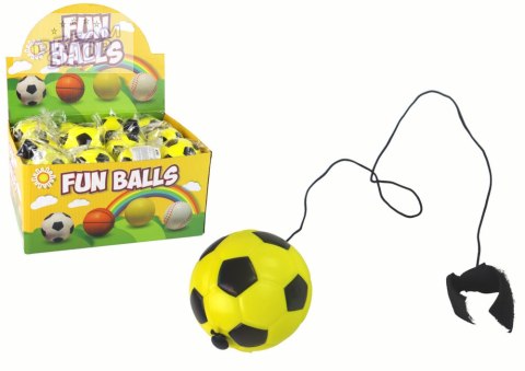 Piłka Nożna PU Na Gumce Jojo Do Odbijania 6 cm Żółta Piłka Nożna PU Na Gumce Jojo Do Odbijania 6 cm Żółta
