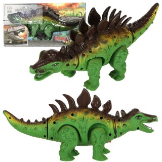 Dinozaur Stegozaur chodzi świeci ryczy