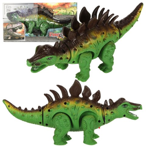 Dinozaur Stegozaur chodzi świeci ryczy Dinozaur Stegozaur chodzi świeci ryczy