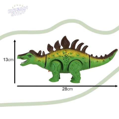 Dinozaur Stegozaur chodzi świeci ryczy Dinozaur Stegozaur chodzi świeci ryczy