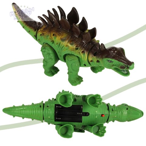 Dinozaur Stegozaur chodzi świeci ryczy Dinozaur Stegozaur chodzi świeci ryczy
