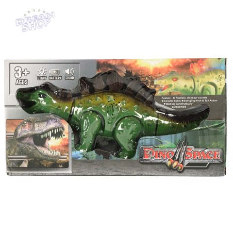 Dinozaur Stegozaur chodzi świeci ryczy Dinozaur Stegozaur chodzi świeci ryczy