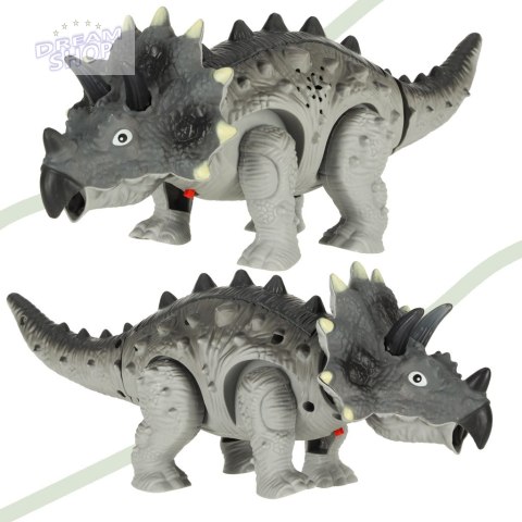 Dinozaur Triceratops chodzi świeci ryczy Dinozaur Triceratops chodzi świeci ryczy