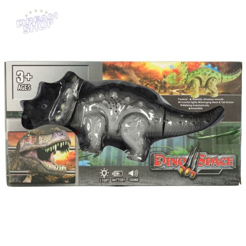 Dinozaur Triceratops chodzi świeci ryczy Dinozaur Triceratops chodzi świeci ryczy