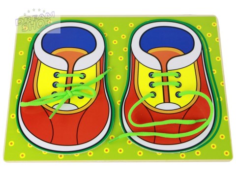 Drewniana Zabawka Edukacyjna Nauka Wiązania Sznurówek