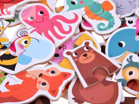 Kolorowe Puzzle układanka 24 Zwierzątka lew krowa motyl lis ZA4749 Kolorowe Puzzle układanka 24 Zwierzątka lew krowa motyl lis ZA4749