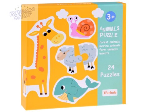 Kolorowe Puzzle układanka 24 Zwierzątka lew krowa motyl lis ZA4749 Kolorowe Puzzle układanka 24 Zwierzątka lew krowa motyl lis ZA4749