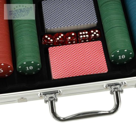 Poker zestaw do gry w walizce 500 żetonów 2 talie kart