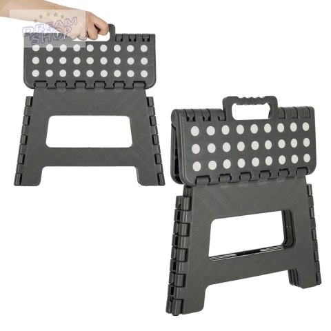 Stołek taboret składany antypoślizgowy 22cm ciemny szary