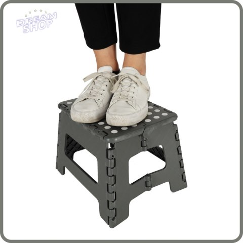 Stołek taboret składany antypoślizgowy 22cm ciemny szary