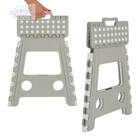 Stołek taboret składany antypoślizgowy wysoki 39cm jasny szary Stołek taboret składany antypoślizgowy wysoki 39cm jasny szary
